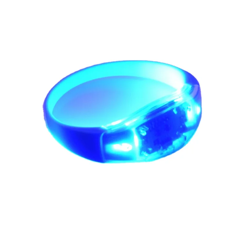Event Party Supplies Sound Activated Voice Vibration Control Silicone Flashing Light Pulseras Led Bracelet With Custom Printing