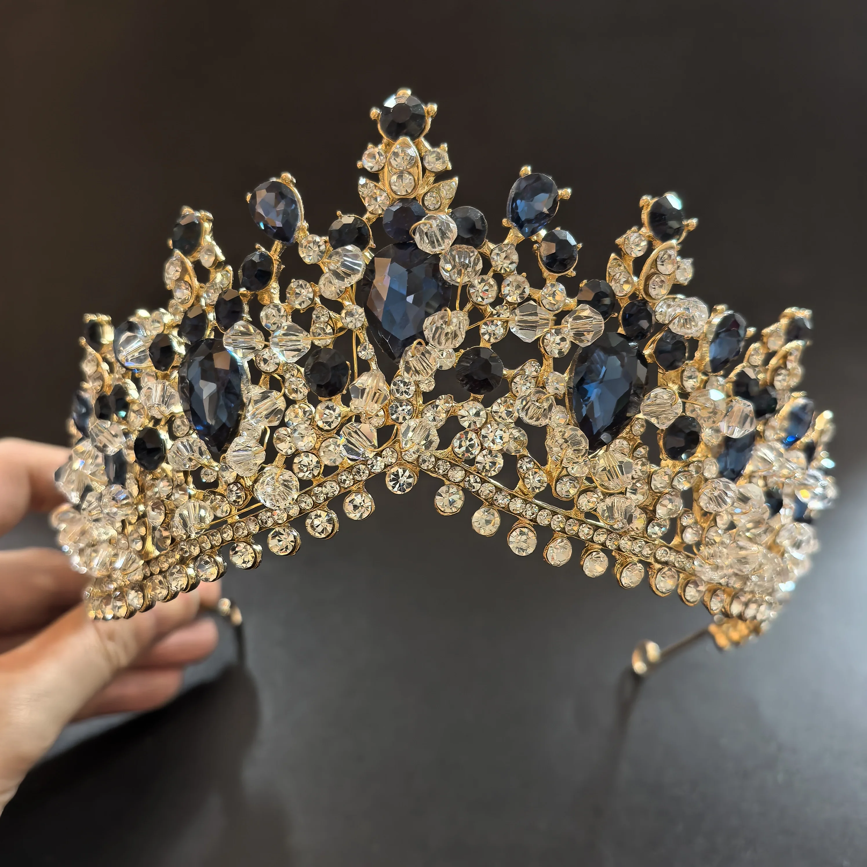 ROMANTIC Handmade wedding hair accessory pageant rhinestone bridal tiaras with crystal