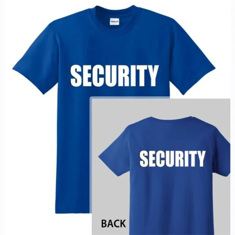 Customize Black Security Guard Uniforms 50 Cotton/50 Polyester Short Sleeve Security Uniforms T-Shirt
