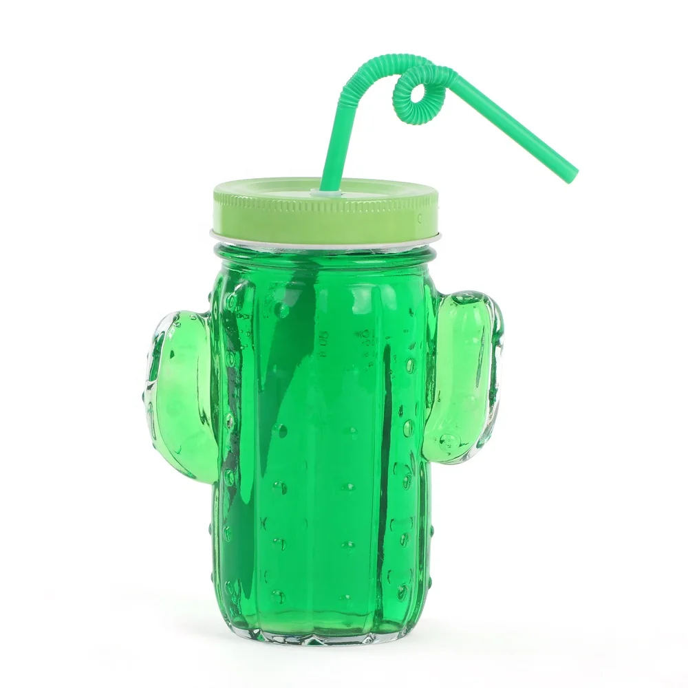 400ml cactus shaped custom mason jars glass glass mason jars with lid