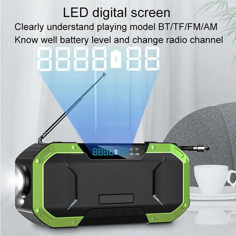 DF580  KAYINOW All weather home radio Outdoor  Speaker new product multifunction radio speaker with bicycle light