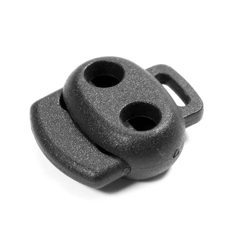Factory Supply Double Hole Cord Lock Stopper Plastic Adjustable Cord Locks End Stopper for Garment Sportswear Gym Pants Shoelace