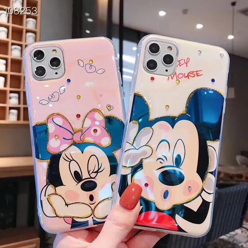 
Cartoon Mickey Minnie Donald Duck Blu-ray Anti-fall Set Mobile Phone Case Shell for iPhone 11 pro 