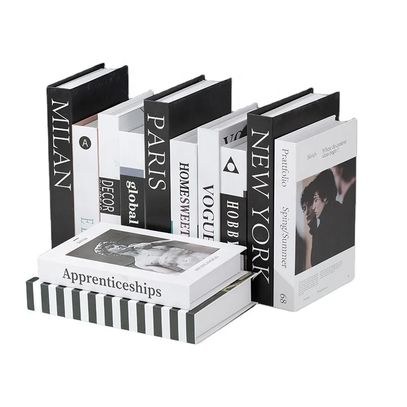 Support Customization Modern Hardcover Decorative Book Set, Fashion Design Book Stack Display Books for Coffee Table