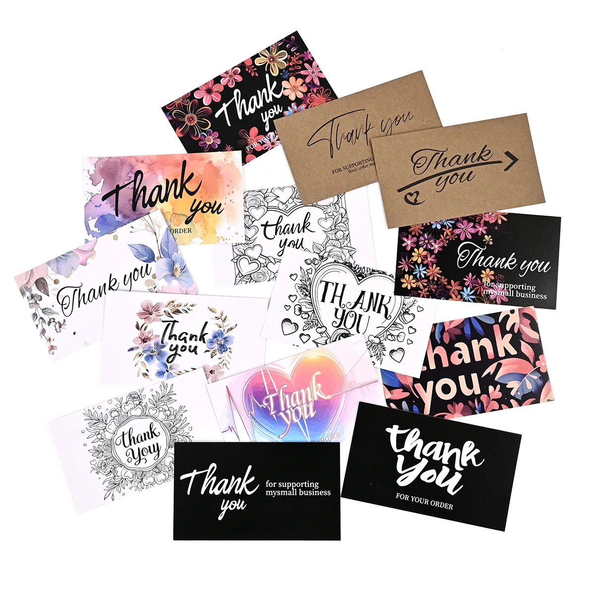 Custom Logo Design Printed Art Paper Double-sided Small Postcard Greeting Card Thank You Card Custom Business Thank You Card