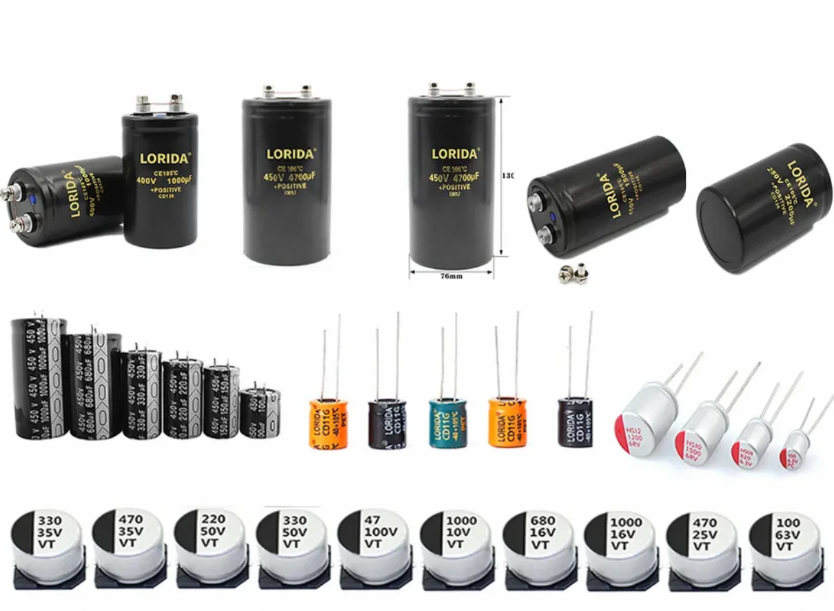Lorida Best quality 250V 6.8UF 100Uf 10V Jamicon high voltage 17Uf 10000uf 16v 1000uf 450V dip Aluminum Electrolytic Capacitor