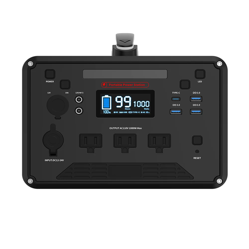 Power Station 1280Wh Solar Generator Emergency Battery Backup with 110V/500W for home and outdoor camping Portable Power Supply