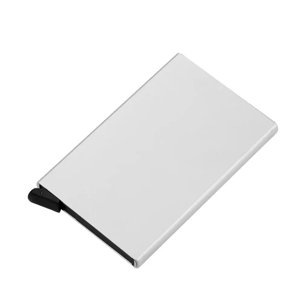 Amazon hot sale wholesale custom aluminum alloy automatic pop-up credit card case RFID card holder wallet for men promotion gift