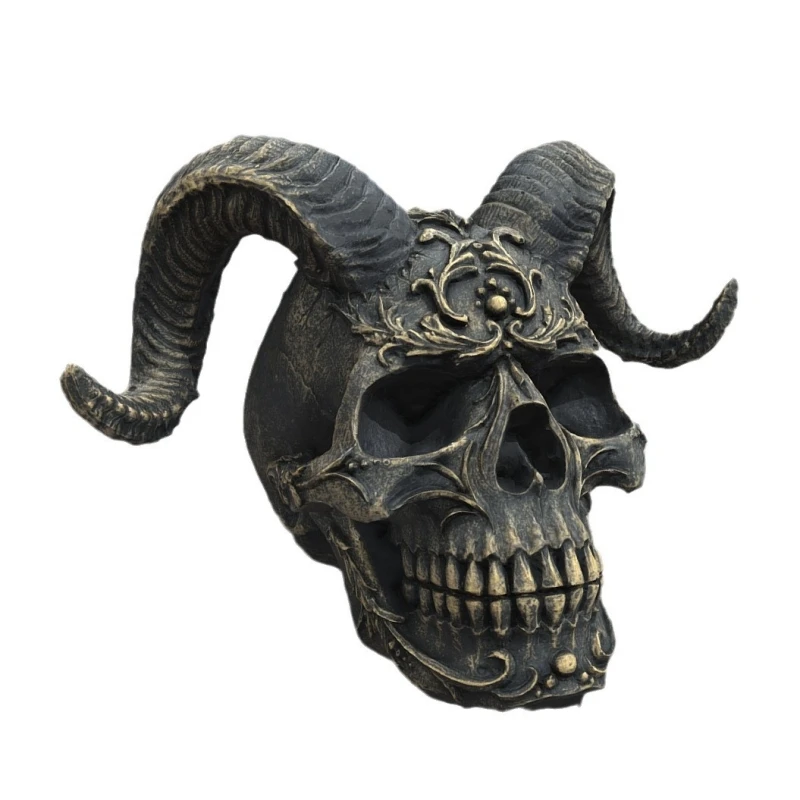 Polyresin Skull Decorative Ornaments For Gothic Pirate Skull With Cigar For Kids Friend And Decor Item