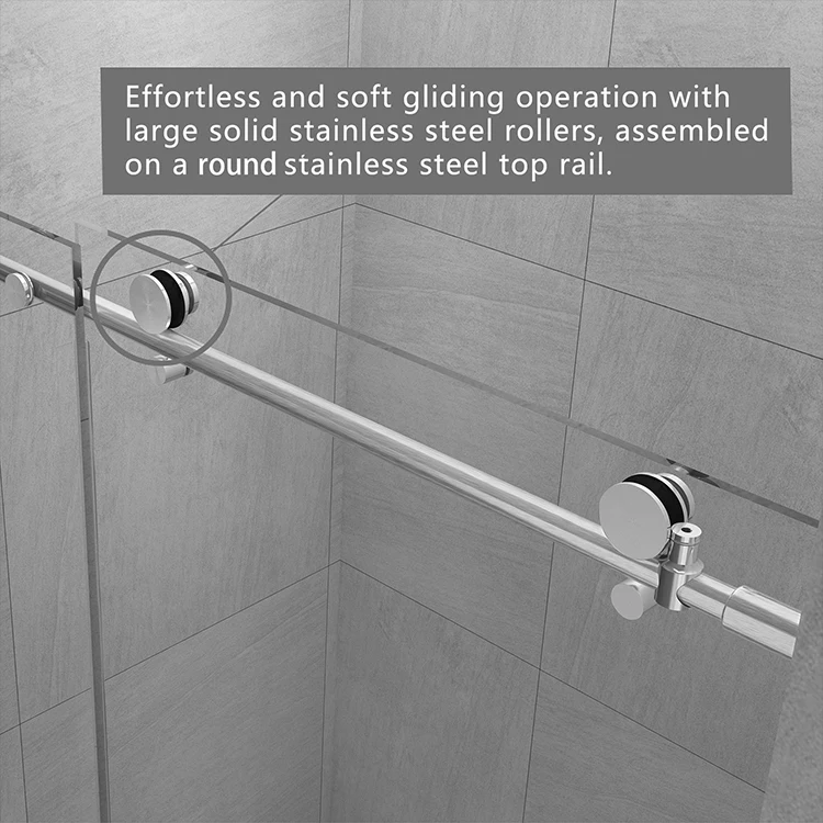 OEM ODM Stainless Steel Frameless Sliding Door Clear Glass Rectangular Shower Enclosure