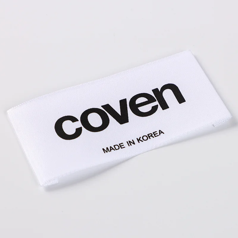 Factory Wholesale Custom Brand Name Clothes Labels Straight Cut Damask Personal Design Logo Print Woven Labels For Clothing