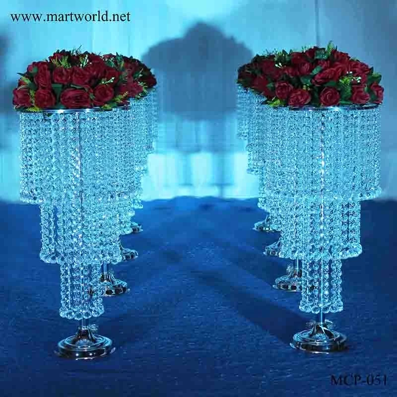 
handmade metal wedding flower stand hanging crystal beads table centerpiece decoration for bridal shower birthday party(MCP-051) 