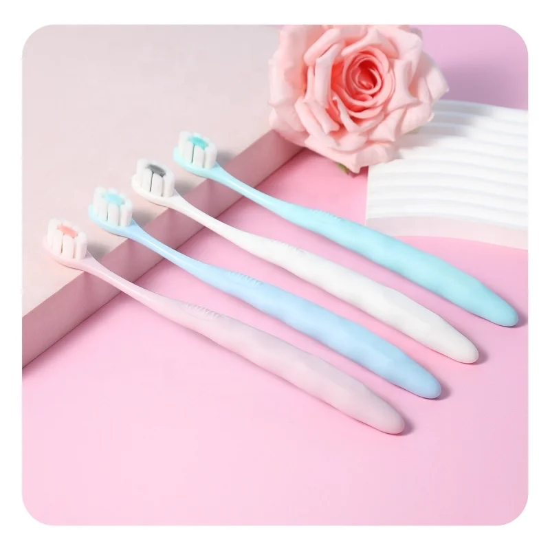 Tiss High-grade 2 Pack Couple Colorful Soft nano Toothbrush for Adult Household