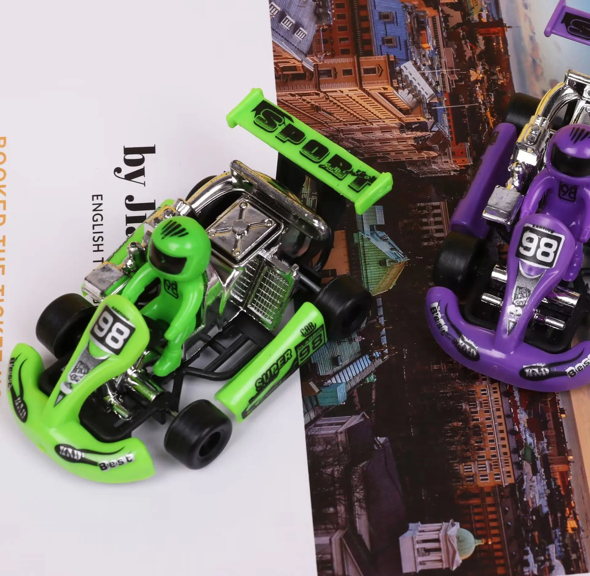 Mini Pull Back Power Go-Kart Car Racing Game Vehicle Model Children Educational Toy Funny Kids Toys for Boys Plastic Car