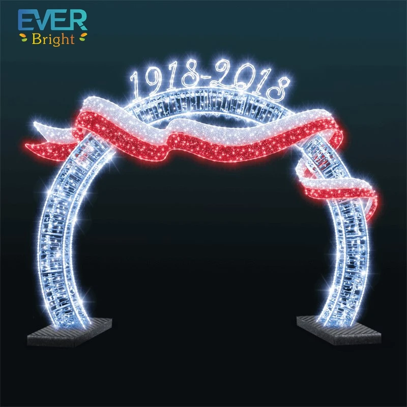 Factory LED 3D Large Love Arch Light Outdoor Decoration Arch Street Motif Light