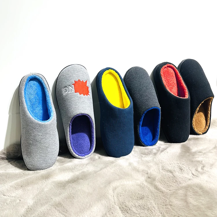 Дышащие Теплые вафельные шлепанцы для улицы, оригинальные двухцветные Шлепанцы из пены с эффектом памяти, домашние тапочки для утренней зимы