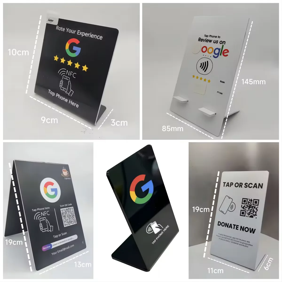Full color printing Contactless Plastic NFC Google Review Card N215 for Social Media NFC Business Card