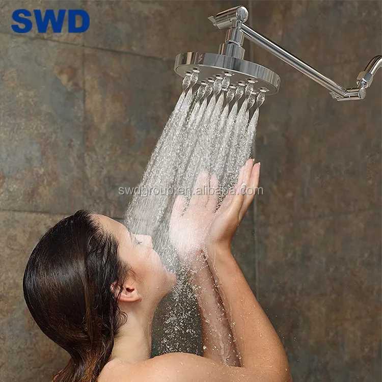 Factory Bathroom Brass Flexible High Pressure Adjustable Ring Shower Head handhald Adjustable Swing Shower Arm