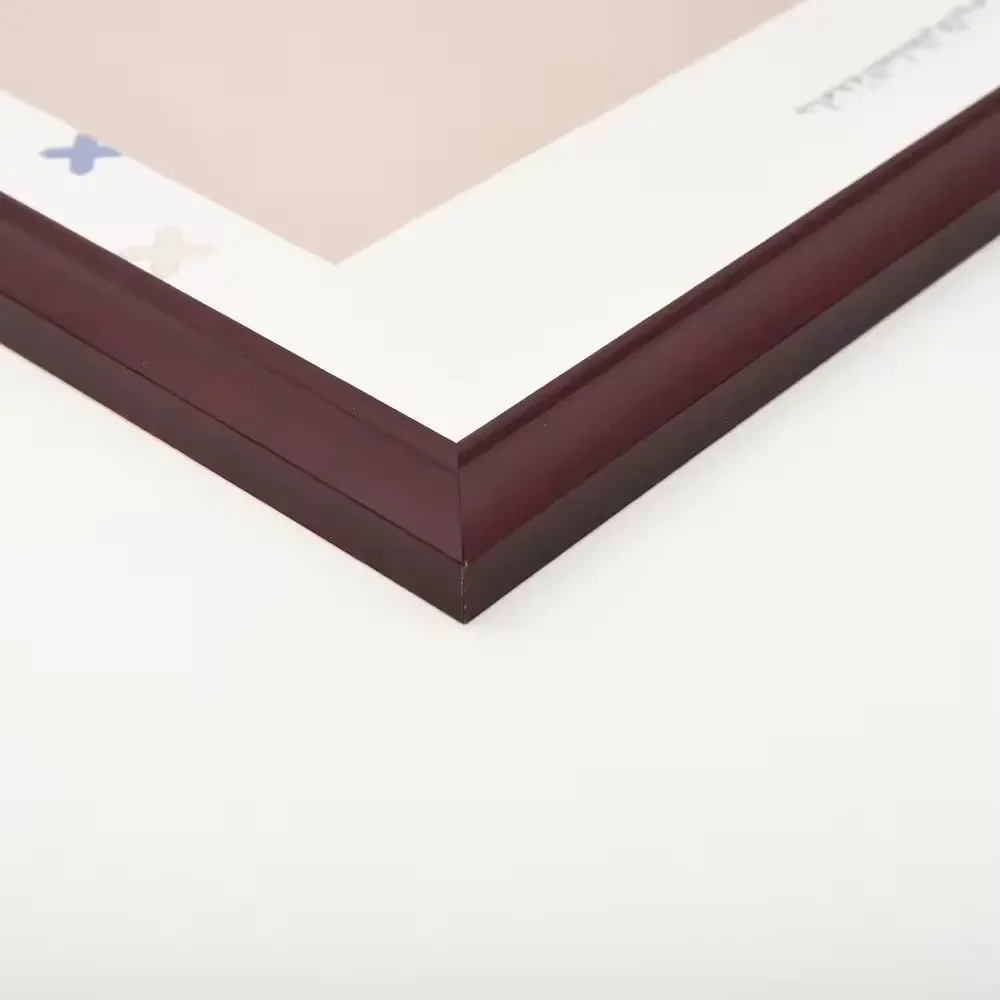 Red Brown Color Solid Wood Document Picture Diploma Certificate Frame  Display on Table or Wall Hanging A4 Size