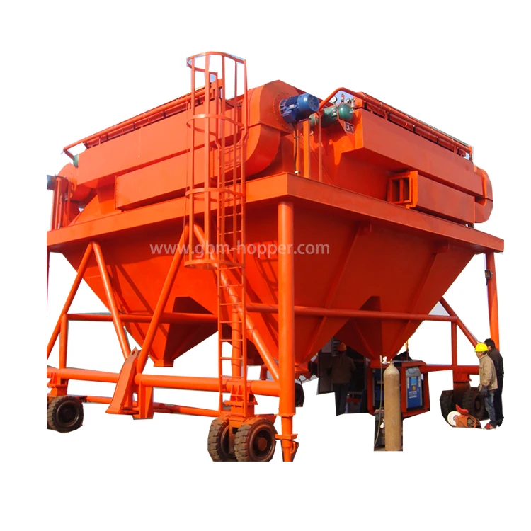 50 m3 dust proof mobile cement dockside hopper on quayside