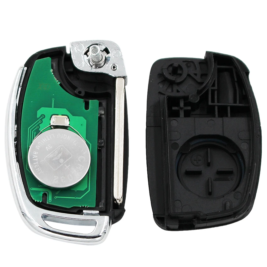 3 Button Folding Flip Remote Smart Car Key Fob 433MHz ID46 Chip with Uncut Blade for Hyundai New IX35 or New Santa Fe