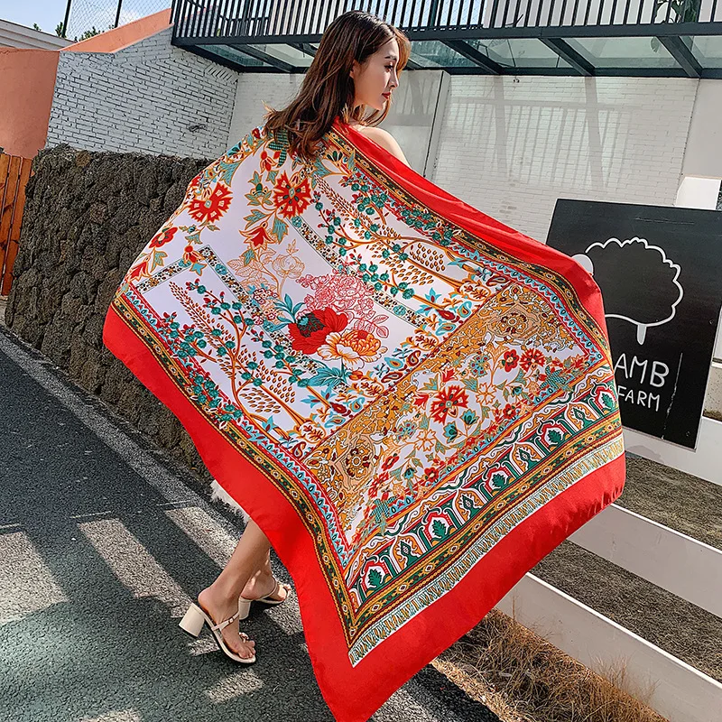 Kuwait Printed Cotton Lady Brand Stole Shawl Wrap Women Luxury Scarf