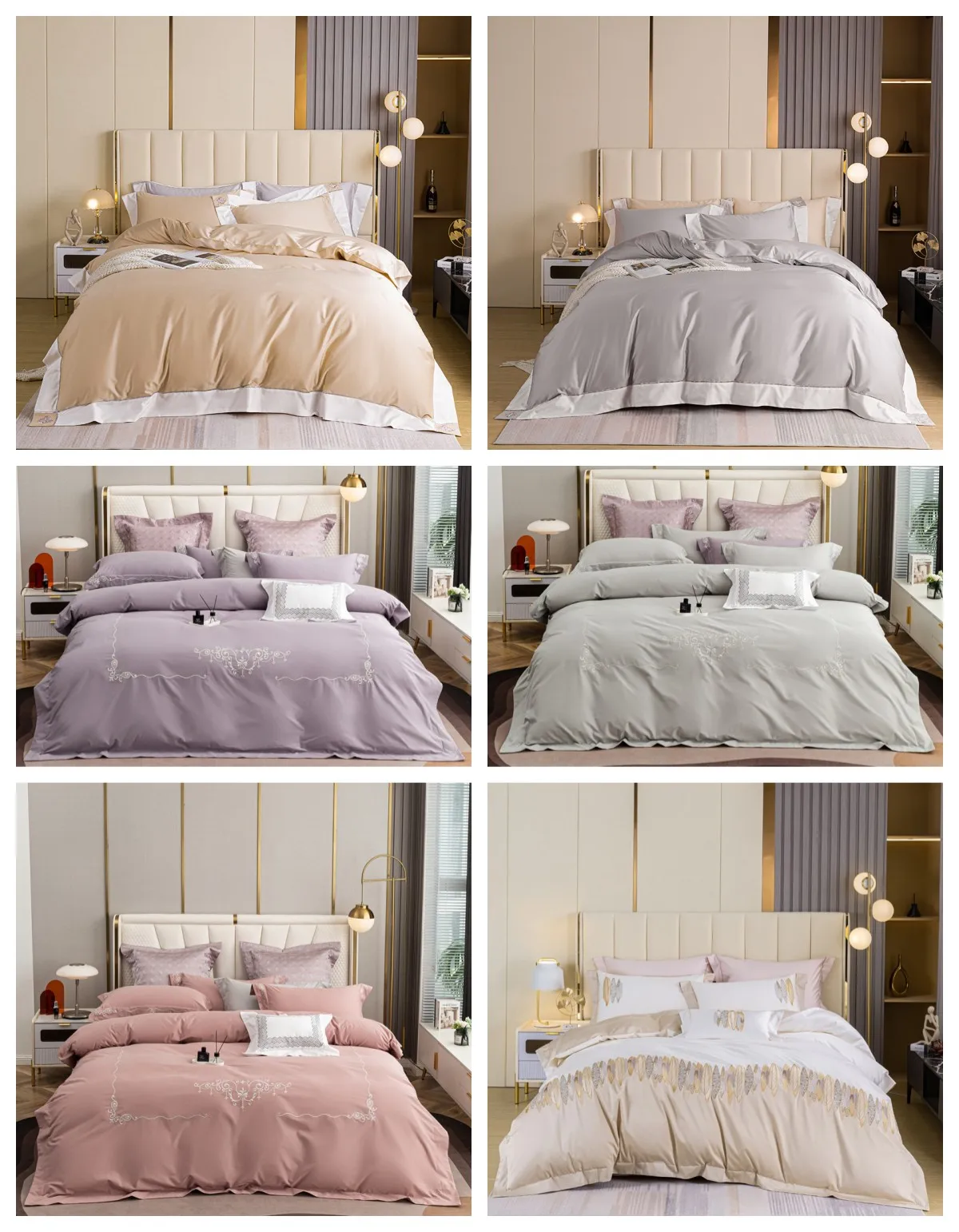 Aimaylai Soft 100% Egyptian Cotton Sheet Sets Home 4 Piece Bed Sheet for Comforter Bedsheet King Queen Duvet Cover Bedding Set