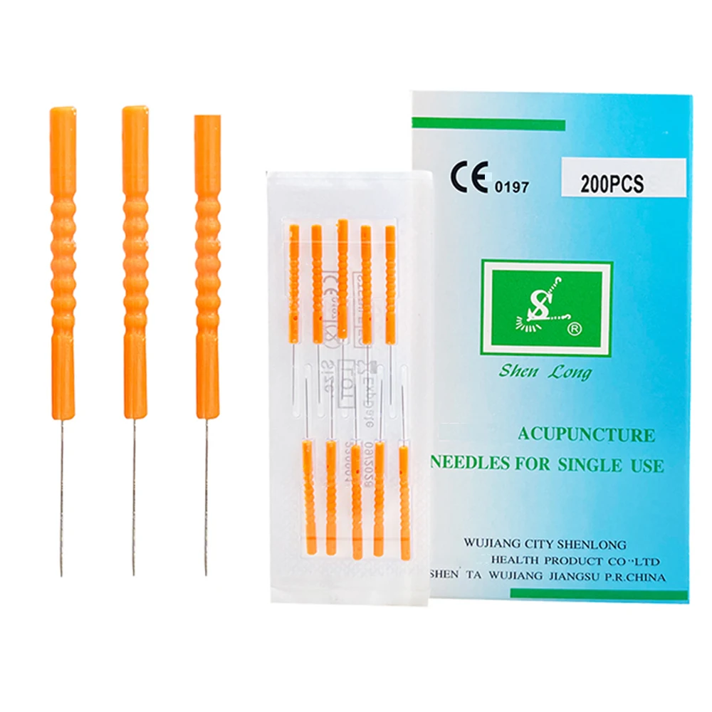 Super Savings 200pcs/box  Plastic Handle Drug Treatment Acupuncture Needles TCM Threapy Detox  Acupuncture Needles
