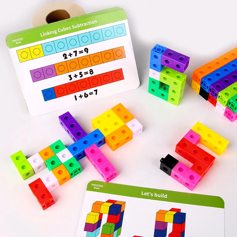 STEM Plastic DIY Toy Unlimited Creation Snap Unit Cubes Interlocking Building Set with Numberblocks Math Link Centimeter Cubes