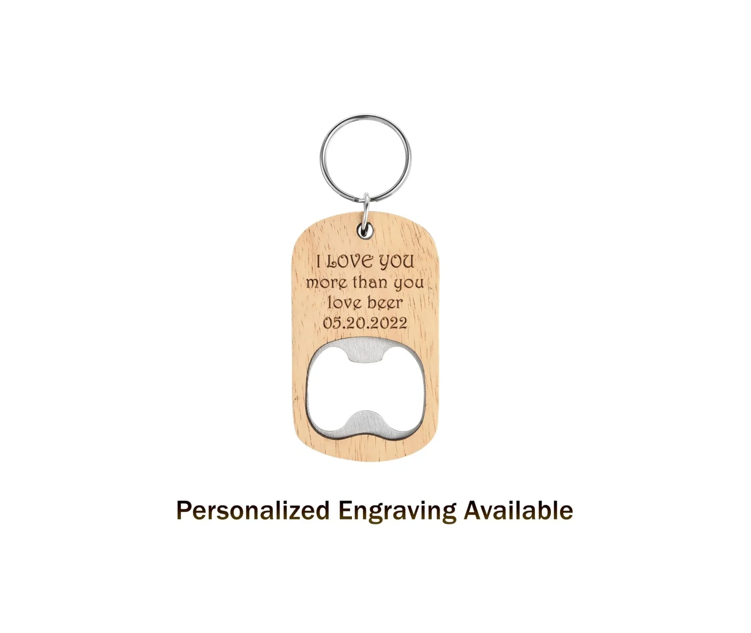 10pcs Unfinished Wooden Keychain Bottle Opener Blanks Bulk Key Tags for Party Favors DIY Gift Craft Metal Keychains