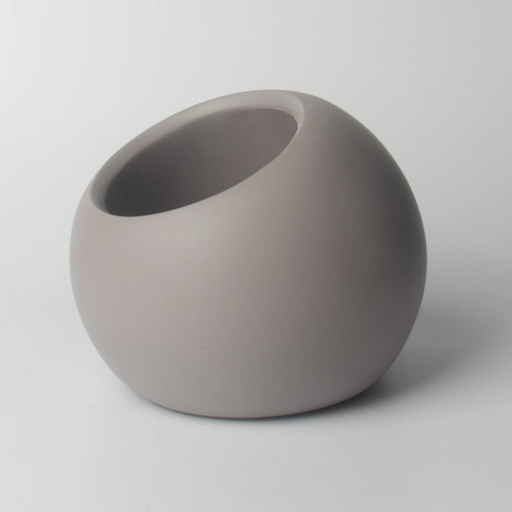 Unique Desktop Garden Statues Cement Decor Flower Pot & Concrete Small Plant Pots for Indoor Plants & Outdoor Gardens