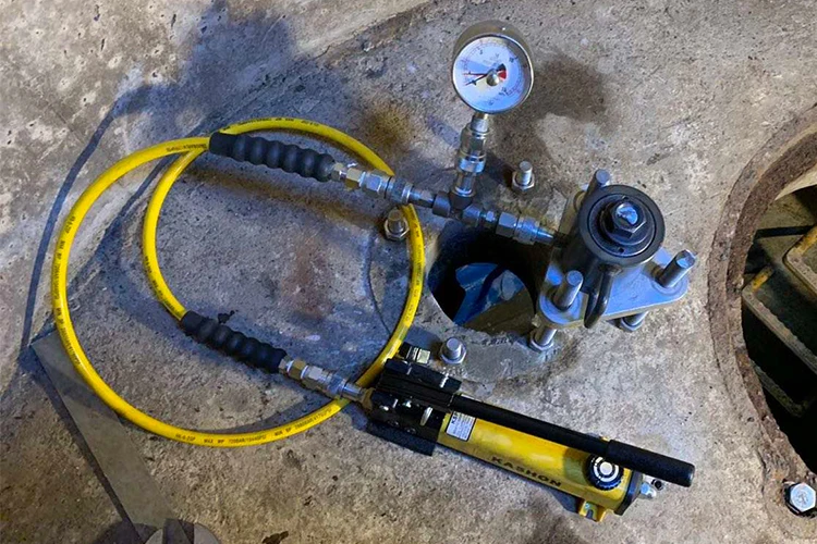 Complete Set Sale Enerpac Equivalent RCH-202 Single Acting Center Hole Hydraulic Cylinder Set With Manual Pump