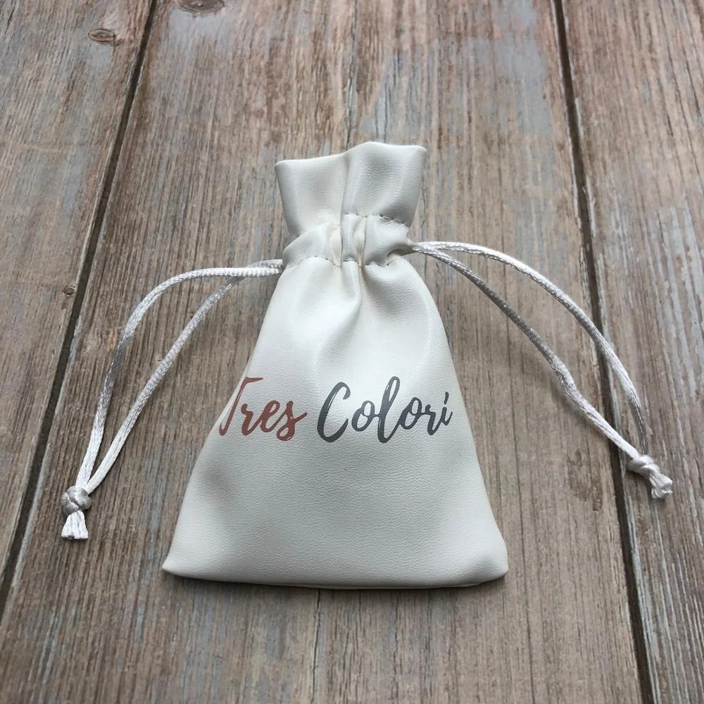 Luxury PU Leather Drawstring Jewelry Pouches Jewelry Gift Boxes Set with custom brand logo