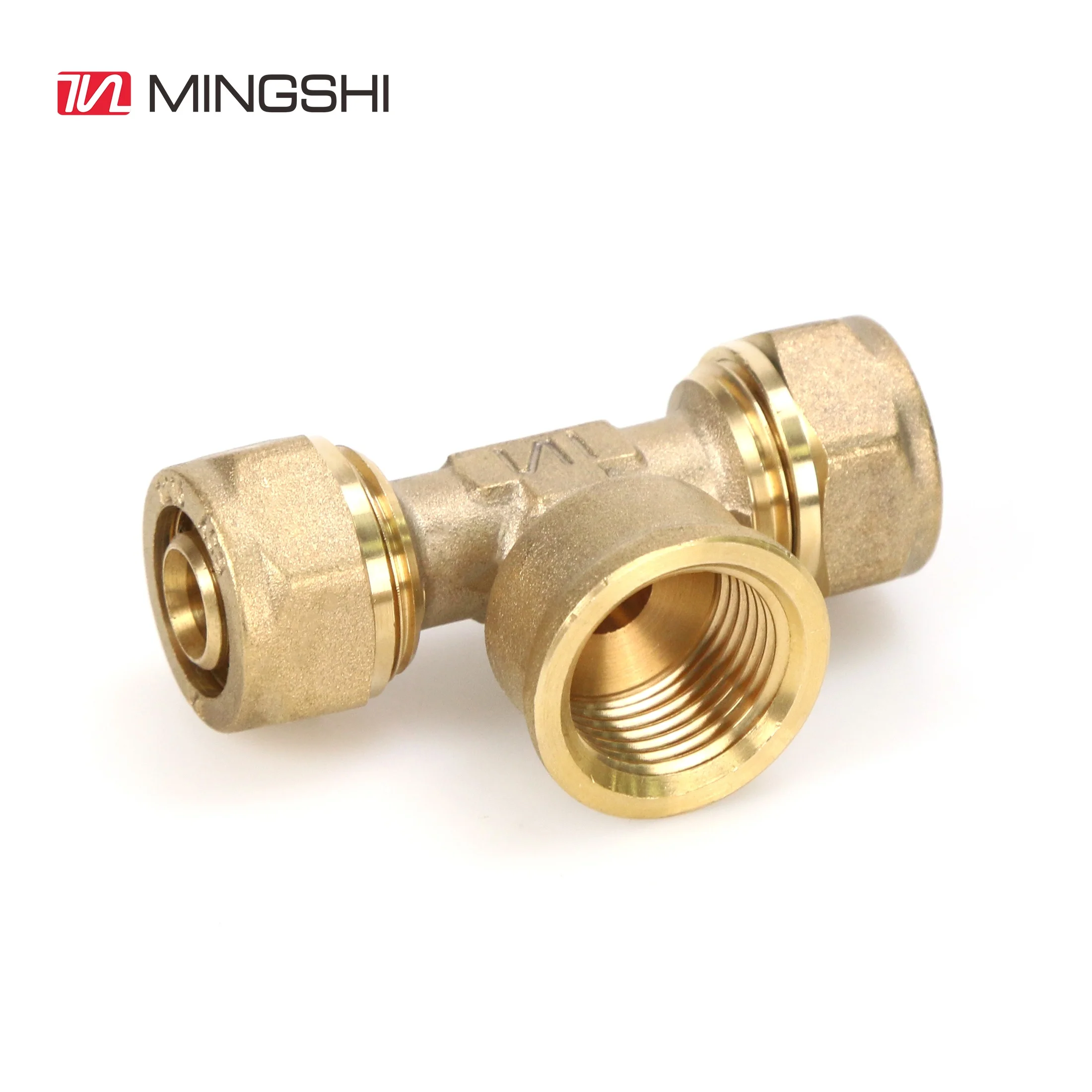 Mingshi Brass Fitting copper fitting with ACS certificate for gas and water pex Pipes of compression fitting