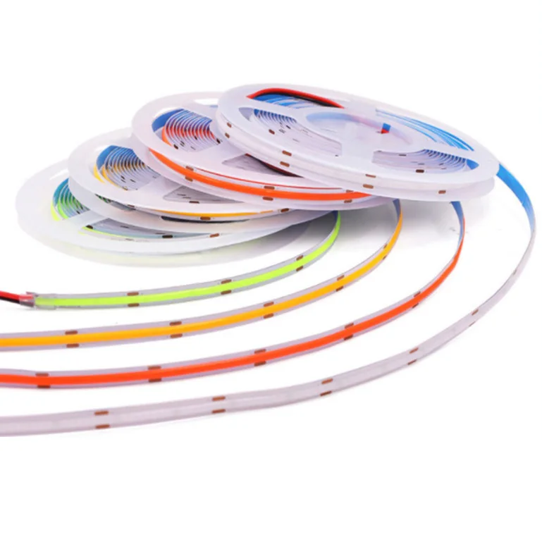 New Product COB Led Light Strip 12v 24v 320 480Leds 8mm 3000K 4000K 6500K Waterproof Flexible FCOB Light Strip for Room Lighting