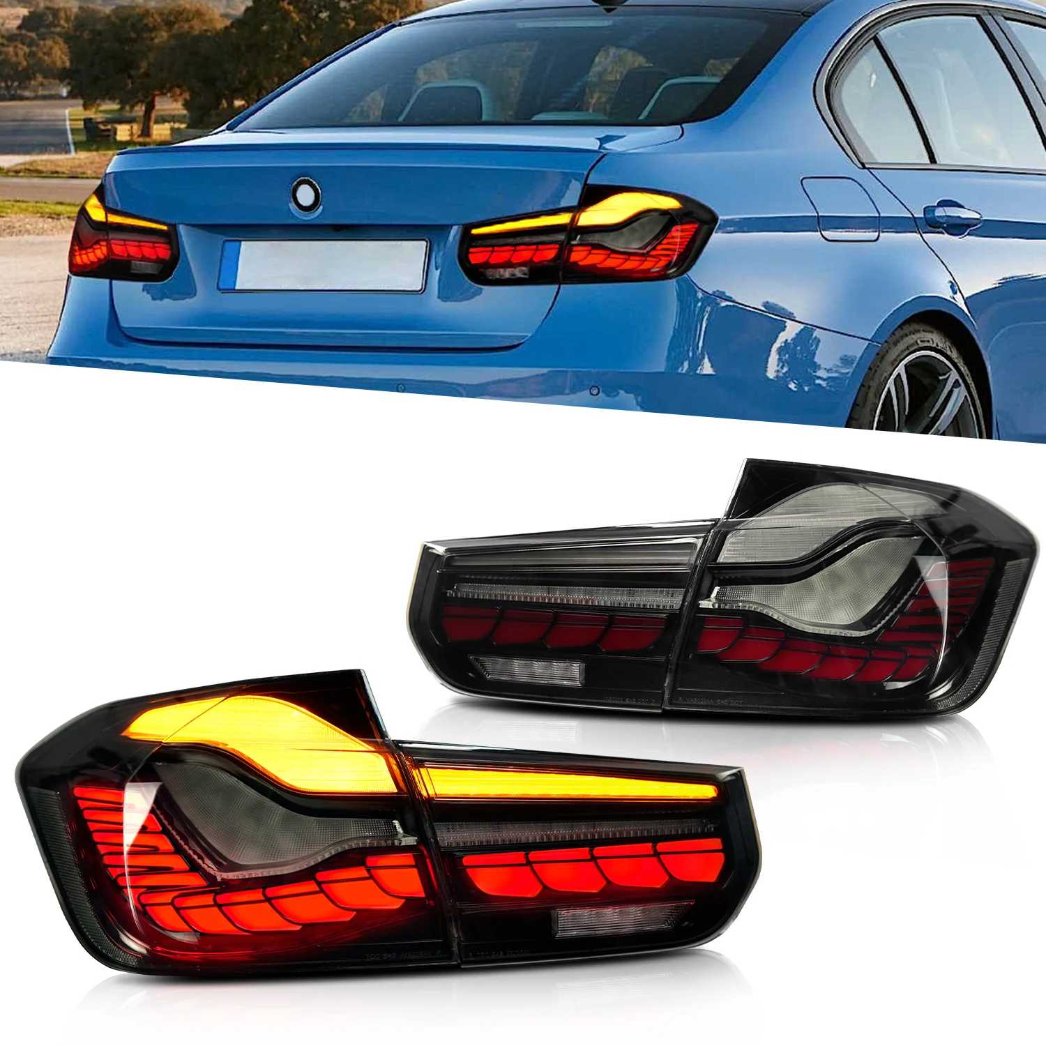  For BMW 3 series led taillight M3 design look with the starting sequence DRL taillamp 2013-2018 F30 F35