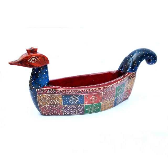 Wooden Painted Duck Decorative Gift also for multipurpose storage Handcrafted hand made duck indian style
