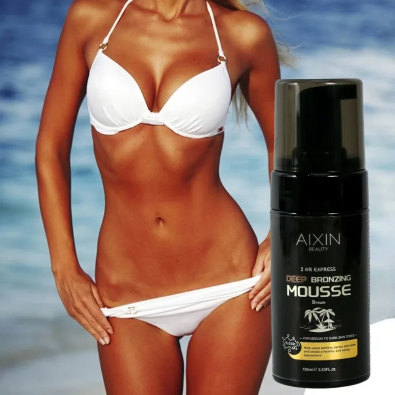 Private Label Deep Self Natural Tanning Mousse Sun Tanning Waterproof Foam Body Skin Care Lotion Tan Mousse