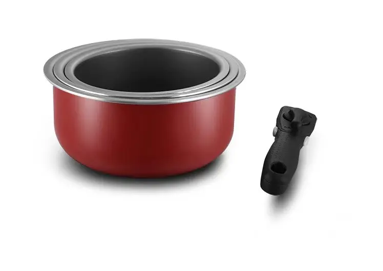 Высококачественная антипригарная алюминиевая посуда, наборы кастрюль для жарки, кастрюль, набор кастрюль со съемной ручкой