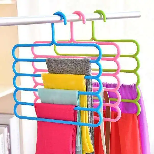 trouser rack household trouser clip wardrobe hanger hanging towel scarf storage multifunctional magic skirt drying multi-layer