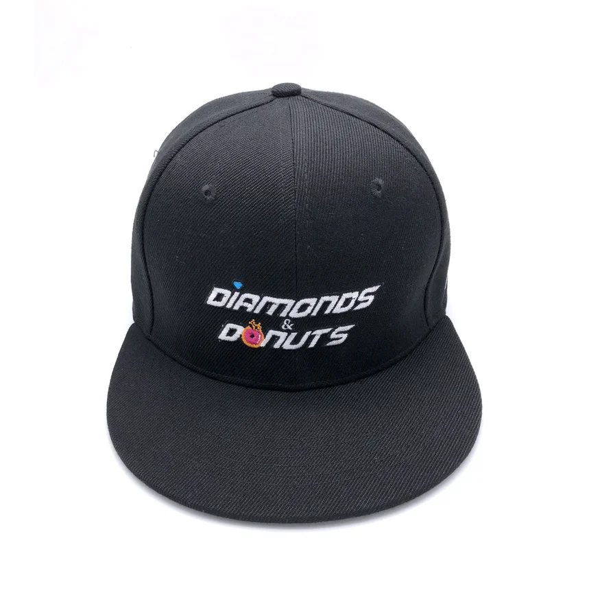 
acrylic fabric black hip hop snapback cap custom 