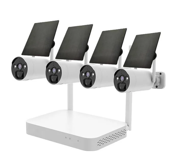 4CH 5MP Solar Power Wireless cctv security Camera KIT With Solar Panel Battery