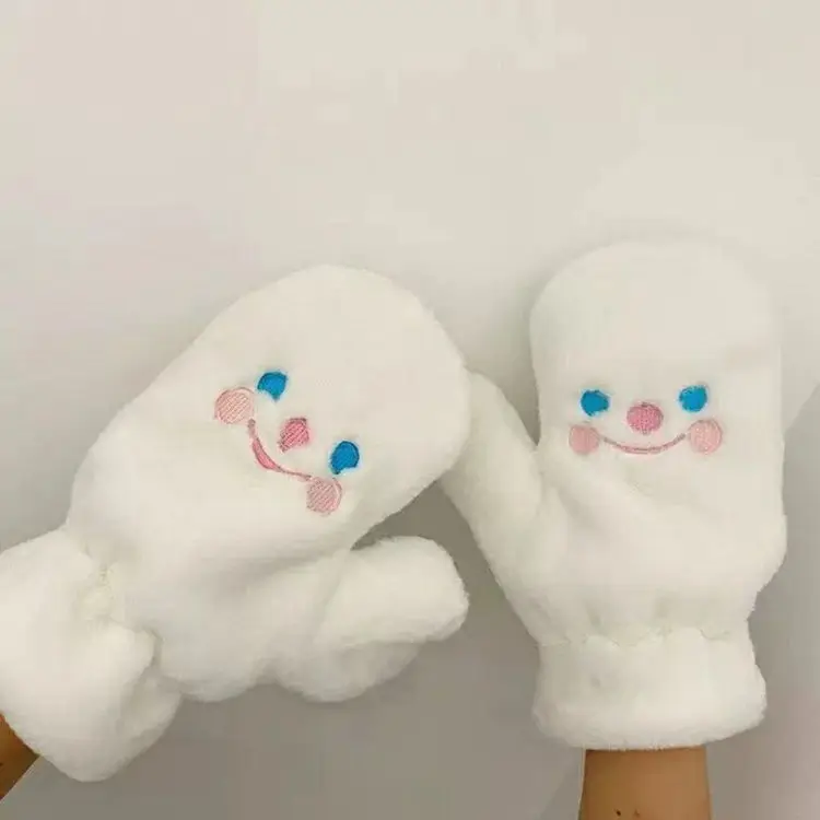 Женские милые толстые зимние плюшевые перчатки с милым медведем теплые для верховой езды варежки