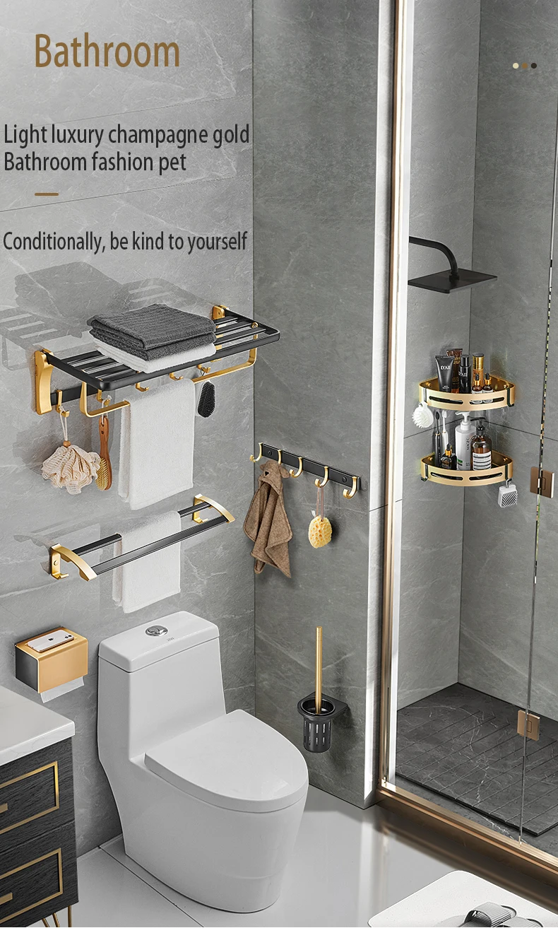 Anrun Bathroom Products Accessories Hotel Bathroom Robe Hook Bathroom Accessories Set