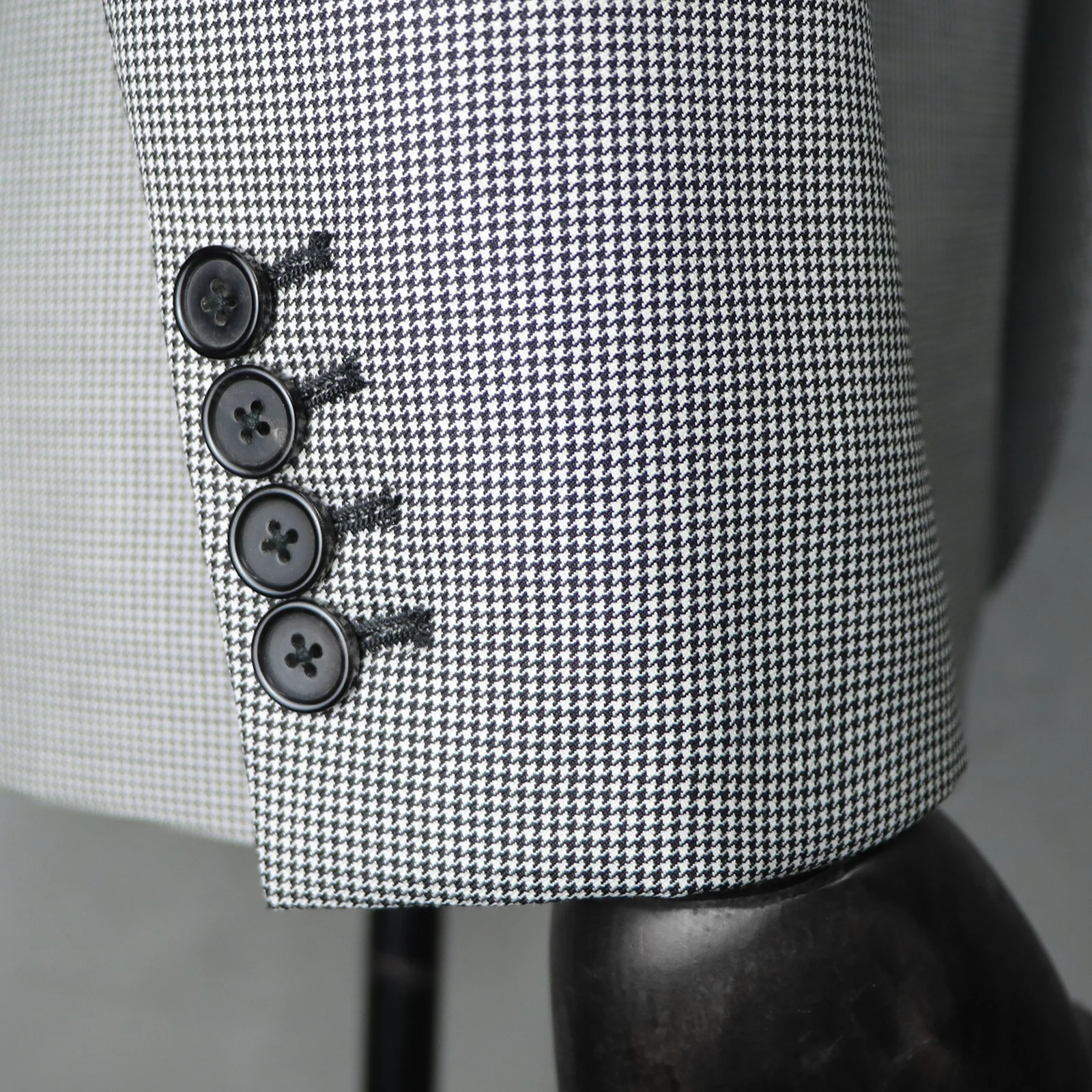 MTM Business Custom Suit For Men 100% Wool  Gray Houndstooth Bespoke Mens Suite Tailor Made  Formal Blazer 2 Piece Set