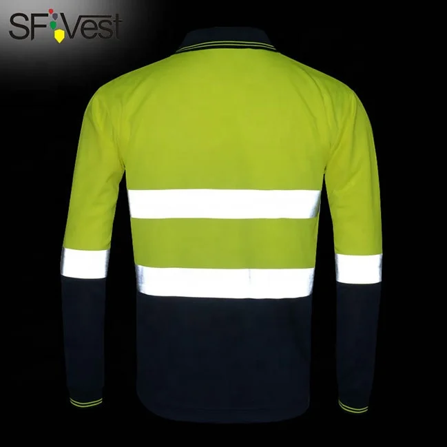
TZW-002 High quality china safety reflective clothes fasion for mens reflective safety polo shirt long sleeve 