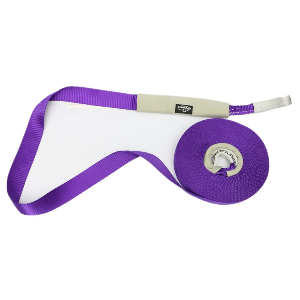 Спасательный буксировочный трос для лебедок фиолетовый ремешок съемки грузоподъемность 4500 кг 55 мм x 20 м всех транспортных