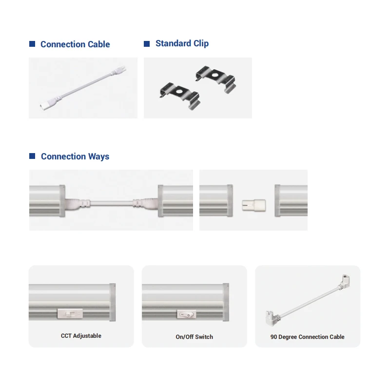 4Ft 8Ft 15W 30W Daytime Running Lights Color Changing T5 Bracket Integrated Led Tube Light