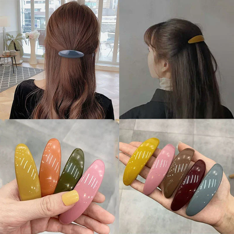 Korean Simple Antique Women Hair Accessories Large Acrylic Black Girl Barrette Wholesale