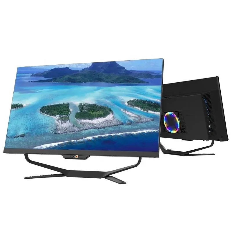 LED High Quality Built-In Battery Desktop Monoblock Gaming Computer with Webcam Business All in One PC Barebone